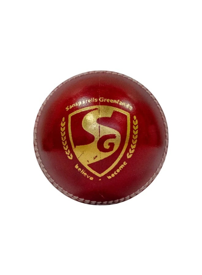 SG Super Red Leather Cricket Ball | Alum Tanned Premium Four-Piece Hard Ball for Club & Tournament Matches - Image 2