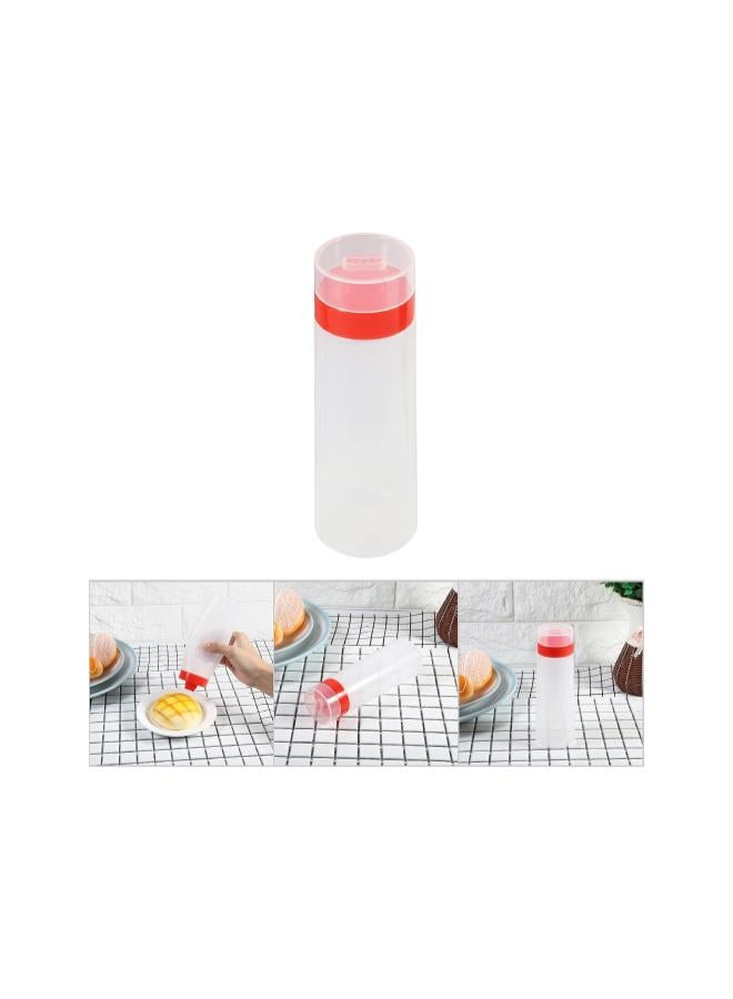 زجاجة صلصة 4 فتحات، 300 مل، زجاجة صلصة قابلة للضغط من نوع 4 فتحات، موزع توابل آمن من الراتينج للكاتشب والمربى والمايونيز وزيت الزيتون وصوص الشواء وصوص السلطة (أحمر) - Image 2