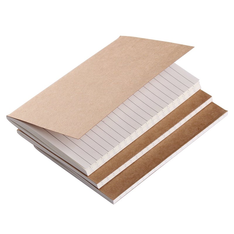 Refill Inserts for Pocket Leather Traveler's Notebook 5.2" Ã— 4" - Set of 3 - Line