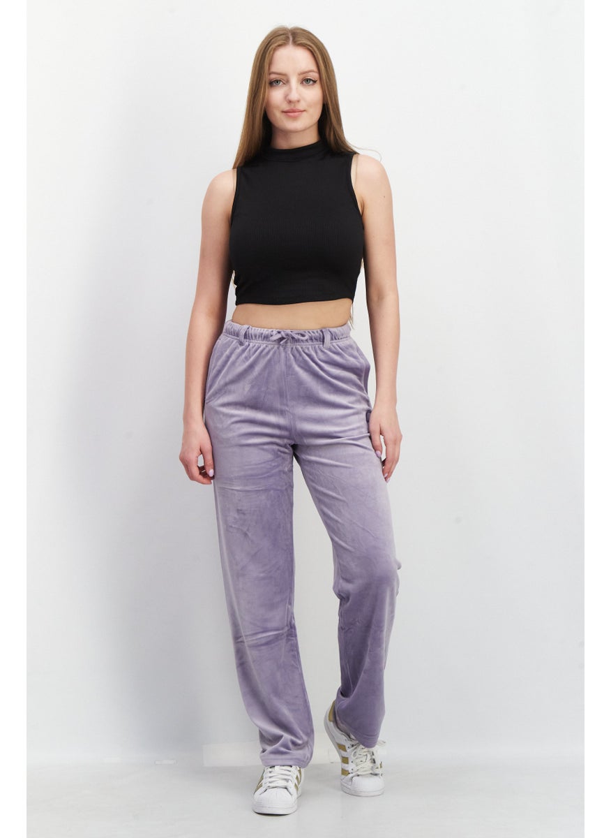 Ellesse - Women Regular Fit Embroidered Logo Palazzo Pants, Lavender - Image 1