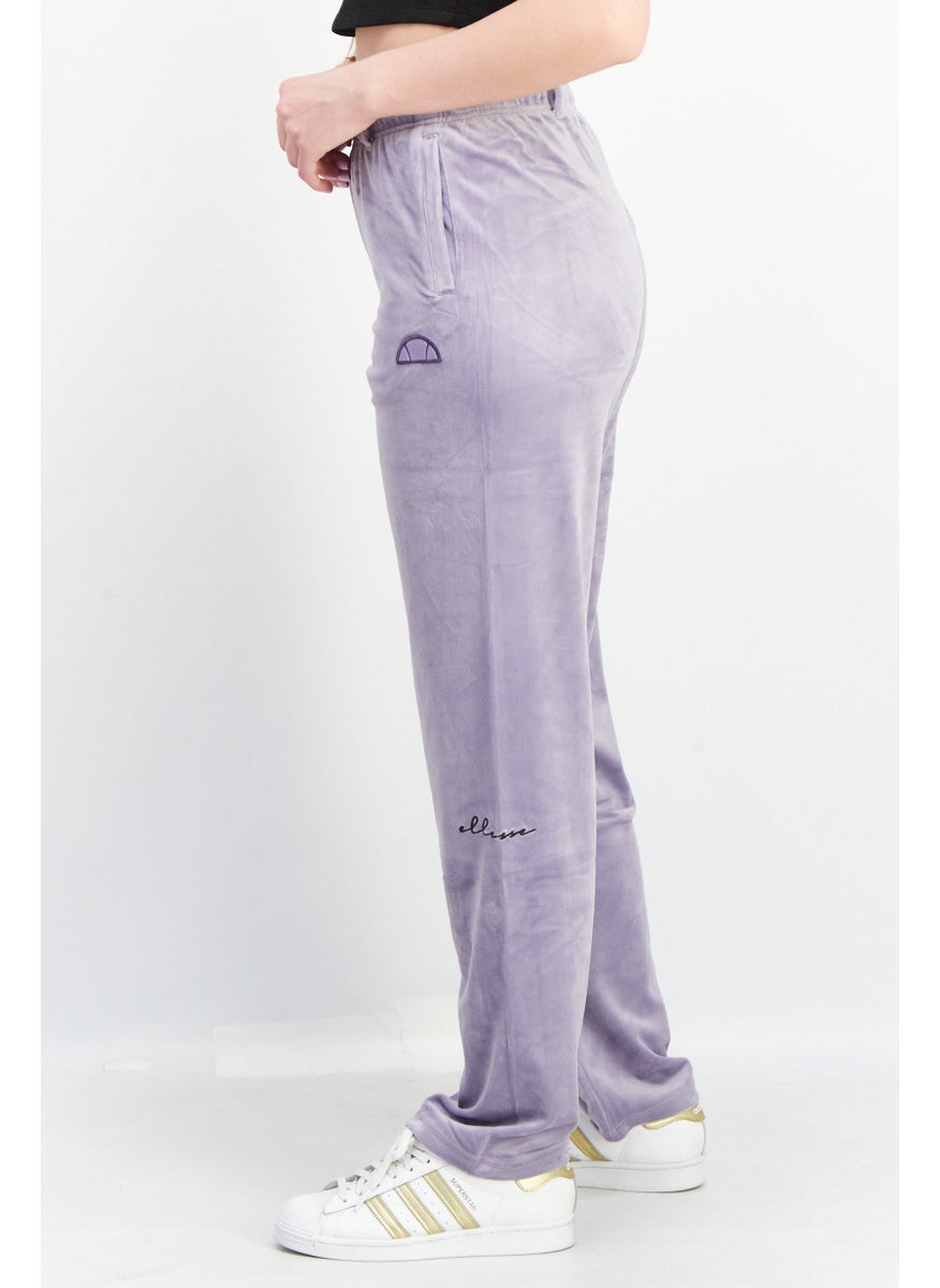 Ellesse - Women Regular Fit Embroidered Logo Palazzo Pants, Lavender - Image 1