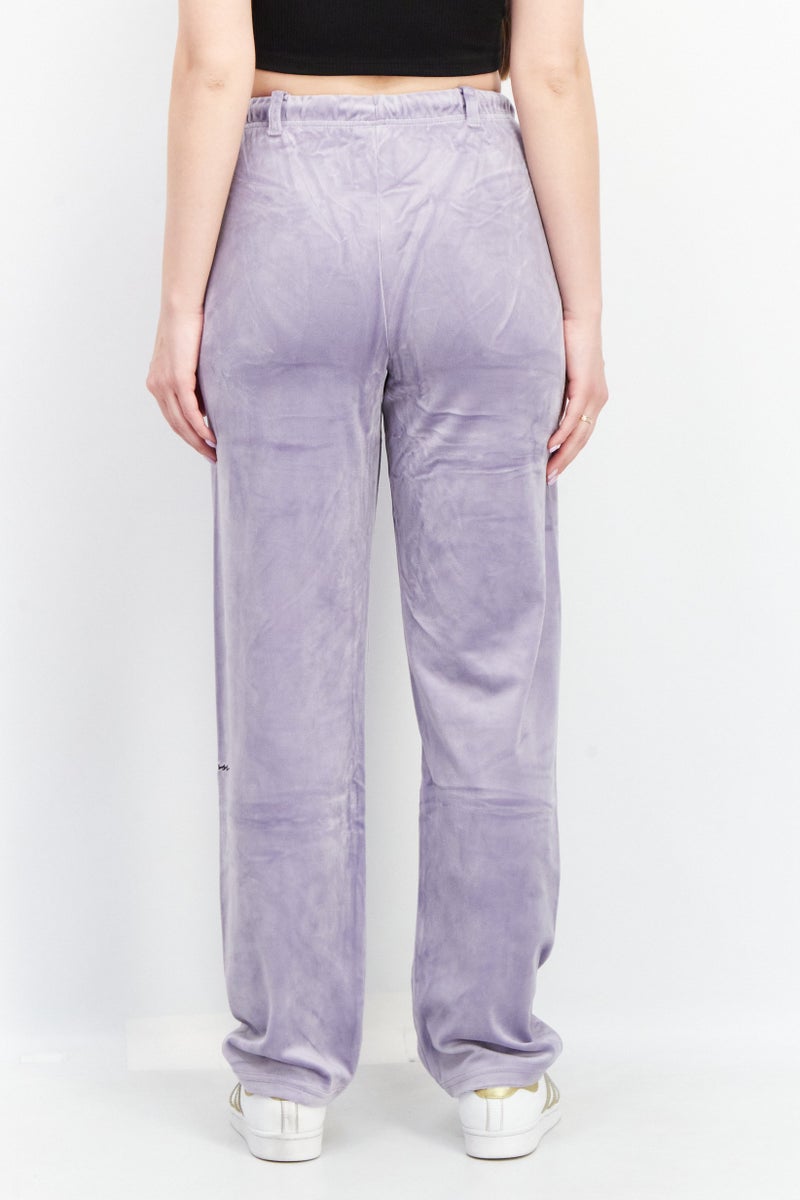 Ellesse سروال بالازو مزين بشعار للنساء بتصميم عادي، لافندر - Image 4