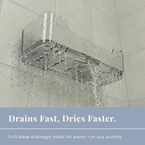 COLINCH Bathtub Toy Storage – Clear Bath Toy Holder with Drainage Holes, Wall-Mounted No-Drill Organizer for Kids’ Tub Toys - Image 3