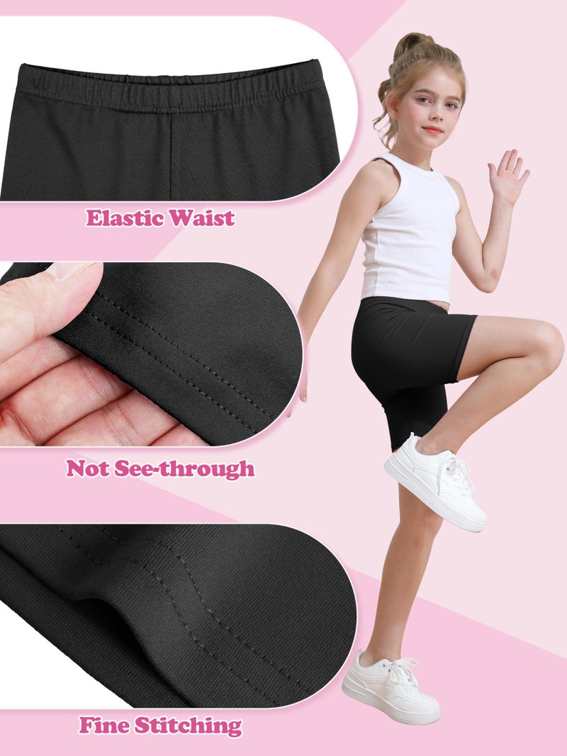 Resinta 6 Pack Girls Bike Shorts Under Dress Dance Cartwheel Shorts for Toddler Kids Summer Clothes Multicolor - Image 3