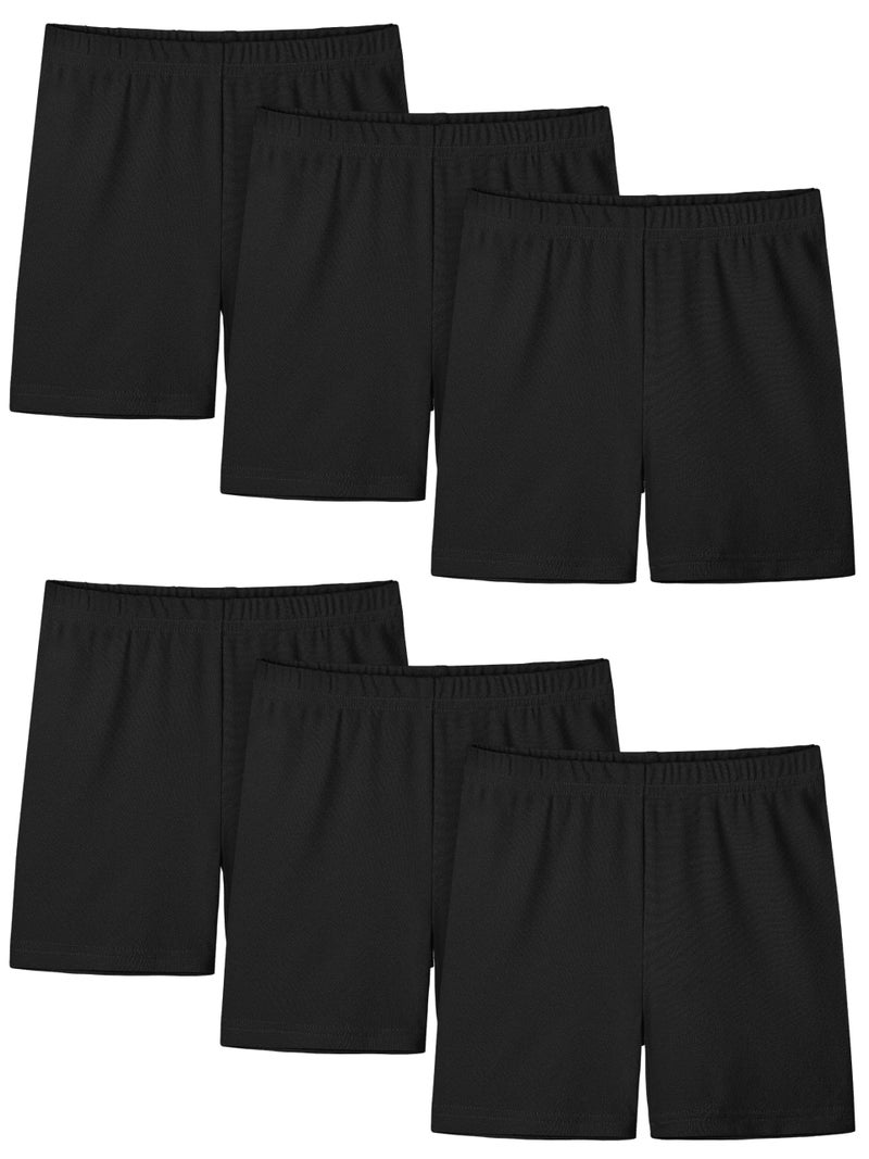 Resinta 6 Pack Girls Bike Shorts Under Dress Dance Cartwheel Shorts for Toddler Kids Summer Clothes Multicolor - Image 1
