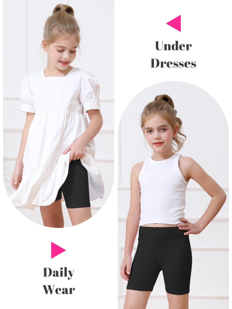 Resinta 6 Pack Girls Bike Shorts Under Dress Dance Cartwheel Shorts for Toddler Kids Summer Clothes Multicolor - Image 4