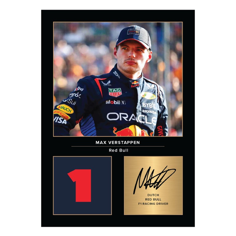 Home Trove صورة مطبوعة موقعة من ماكس فيرستابن لفريق ريد بول ريسينغ بحجم A4 هدية لعشاق سباقات الفورمولا 1 بتوقيع مُعاد إنتاجه رقمياً بدون إطار - Image 5