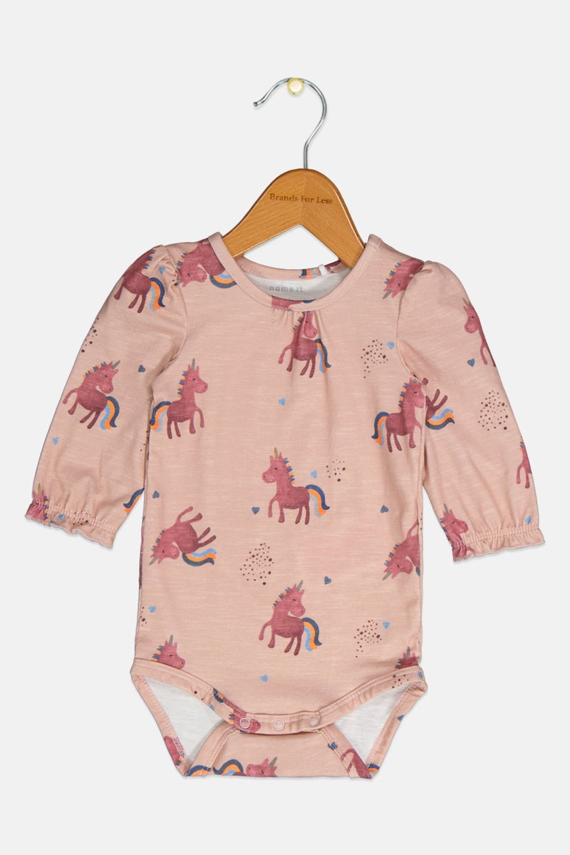 NAME IT Toddlers Girl Long Sleeve Animal Print Bodysuit, Multicolor - Image 1