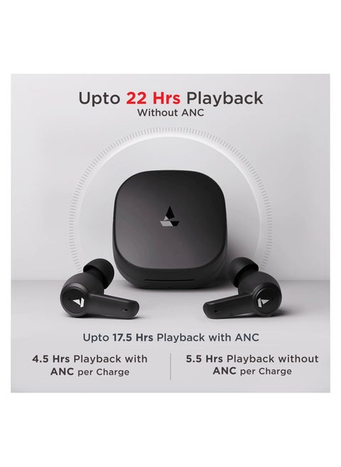 Airdopes 411 ANC Noise-Cancelling Earbuds with 10mm Drivers, ASAP™ Charge Technology, Up to 25dB ANC, ENx™ Technology, 17.5 Hours Playback