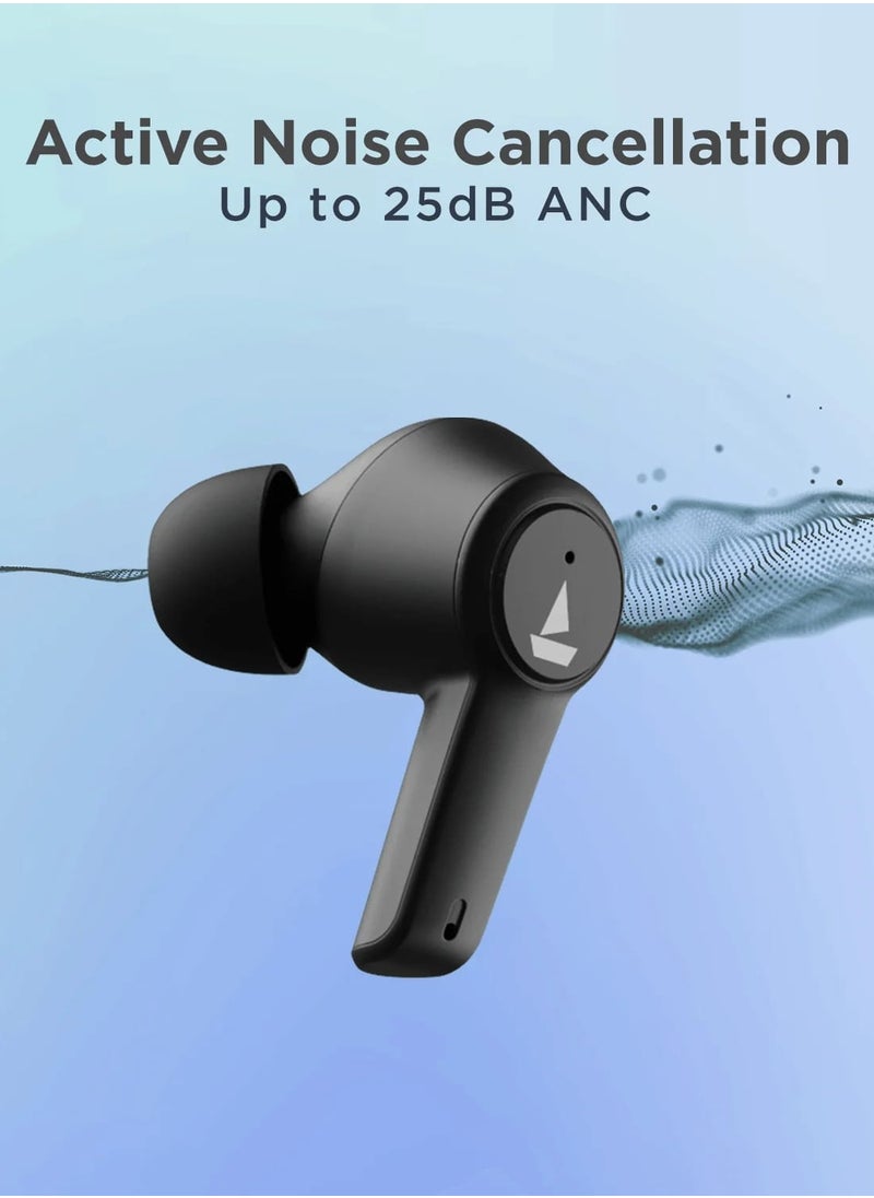 Airdopes 411 ANC Noise-Cancelling Earbuds with 10mm Drivers, ASAP™ Charge Technology, Up to 25dB ANC, ENx™ Technology, 17.5 Hours Playback