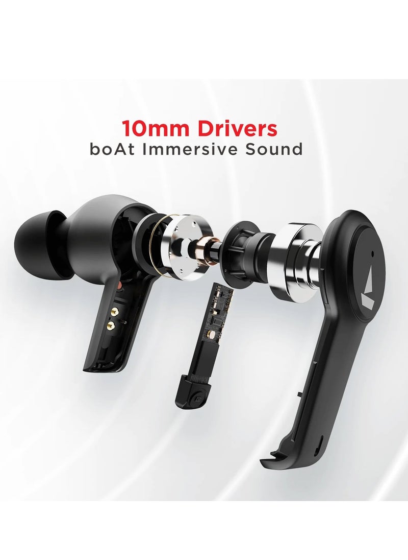 Airdopes 411 ANC Noise-Cancelling Earbuds with 10mm Drivers, ASAP™ Charge Technology, Up to 25dB ANC, ENx™ Technology, 17.5 Hours Playback