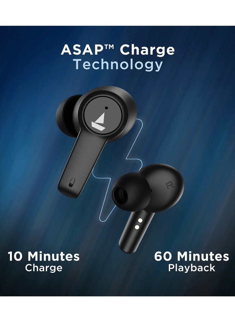 Airdopes 411 ANC Noise-Cancelling Earbuds with 10mm Drivers, ASAP™ Charge Technology, Up to 25dB ANC, ENx™ Technology, 17.5 Hours Playback