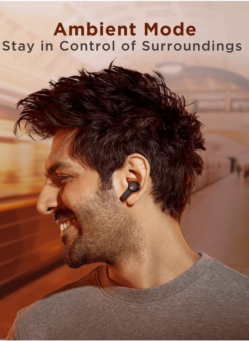 Airdopes 411 ANC Noise-Cancelling Earbuds with 10mm Drivers, ASAP™ Charge Technology, Up to 25dB ANC, ENx™ Technology, 17.5 Hours Playback