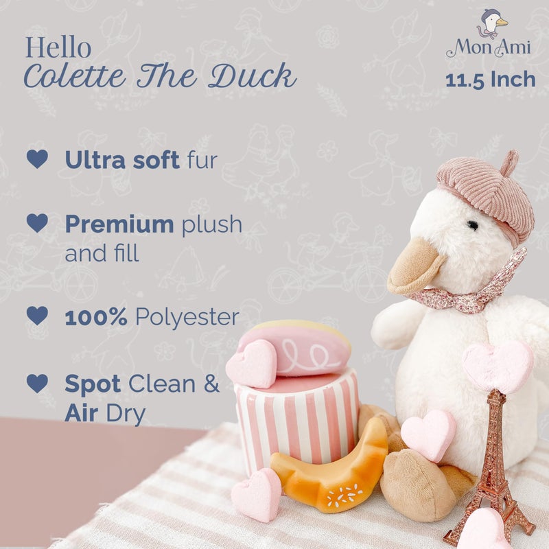 MON AMI Colette The Duck 11.5-Inch Stuffed Animal for Boys & Girls | Soft Duck Plush Toy | Cute Playtime Companion | Nursery & Room DÃ©cor | Gift for Birthdays & Showers - Image 2