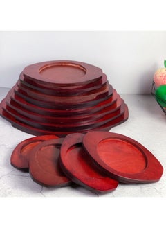 Oval Oak Pad Solid Wood Base High Temperature Resistant Korean Style Stone Pot Casserole Tray Heat Insulation Pad Anti-scalding Crock Pad-Color:Inner Diameter 17.2cm-Specifications:See Description For Specifications