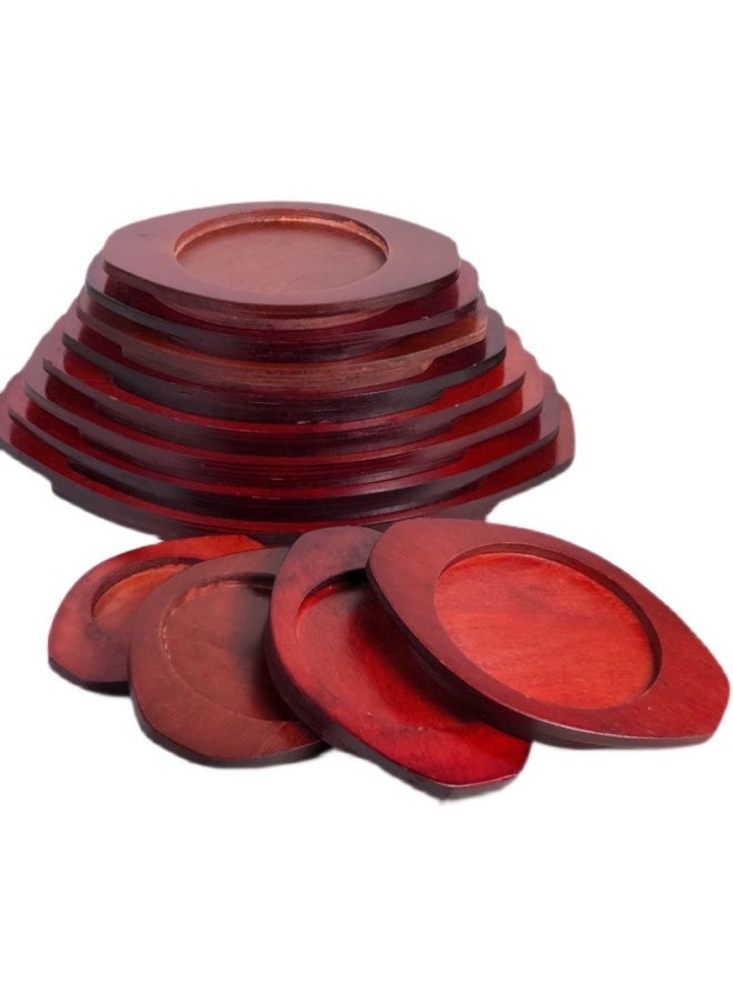 Generic - Oval Oak Pad Solid Wood Base High Temperature Resistant Korean Style Stone Pot Casserole Tray Heat Insulation Pad Anti-scalding Crock Pad-Color:Inner Diameter 17.2cm-Specifications:See Description For Specifications - Image 1