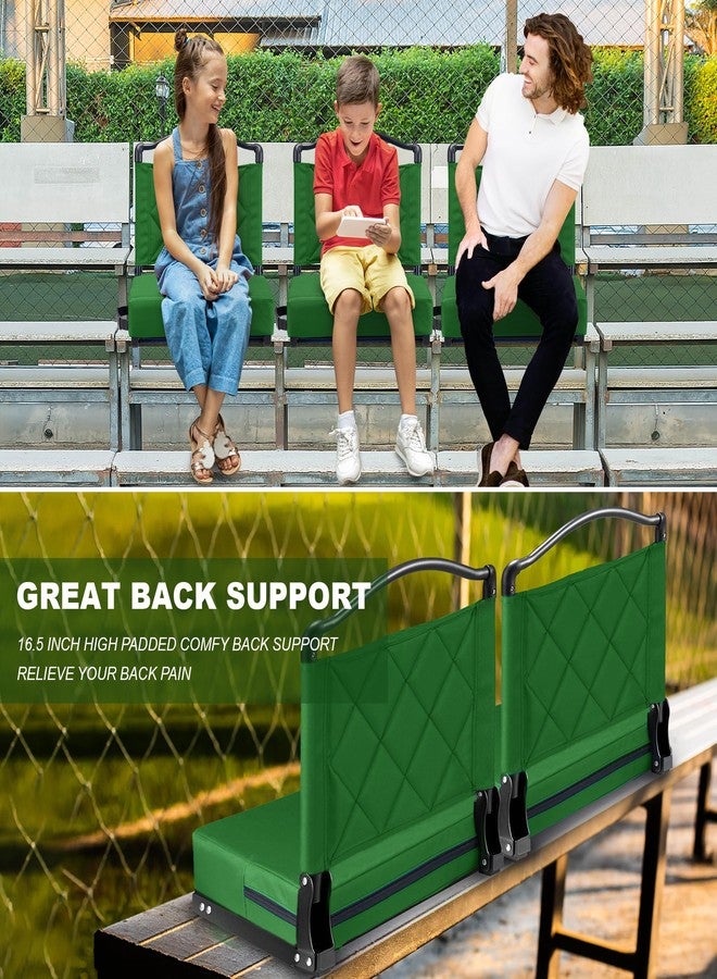 Kaganoon 1pcs Stadium Seats with Back Support Cushion, Folding Stadium Seats for Bleachers Hold up 400lbs, Wide Bleacher Seat with Shoulder Strap & Handle Perfect for Sports Events, Green - Image 5