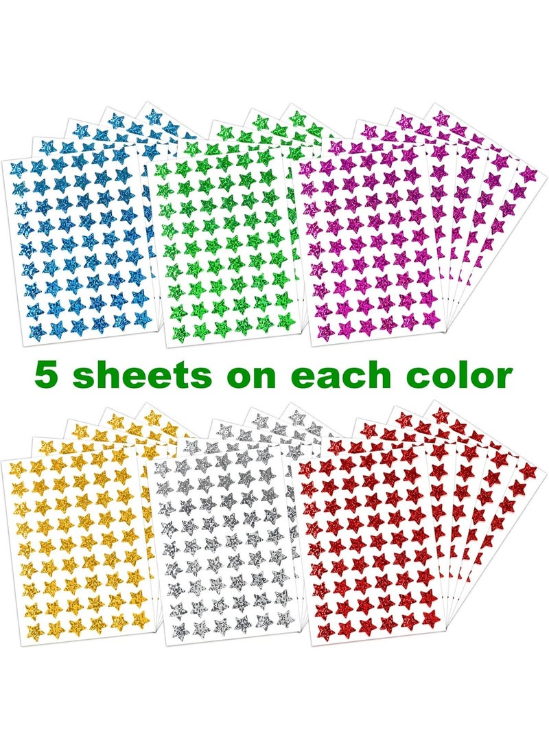 1620 Pack, 6 Colors, Holographic Small Star Stickers for Kids Reward, Behavior Chart, School Classroom Student Teacher Supplies, 0.6" Diameter - Image 2