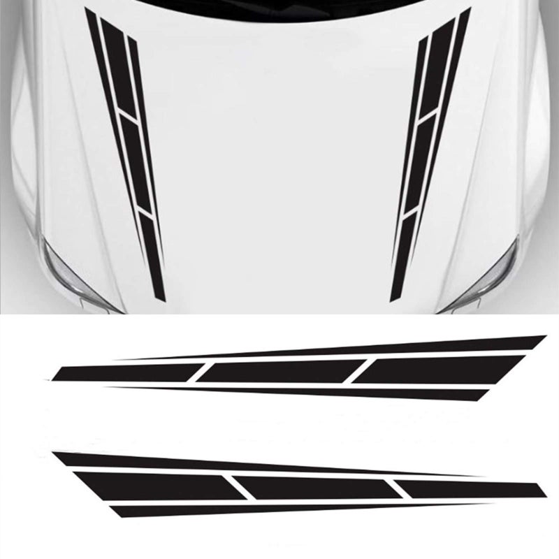 LANZMYAN Universal Hood Decal Sticker DBS001 Car Hood Racing Body Side Vinyl Modified Stripe Decal Decoration Black - Image 1