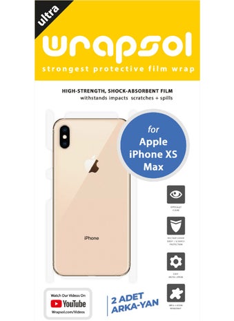 Wrapsol iPhone Xs Max Back Side Protective Shock Absorbing Polyurethane Film Made in America  - Image 2