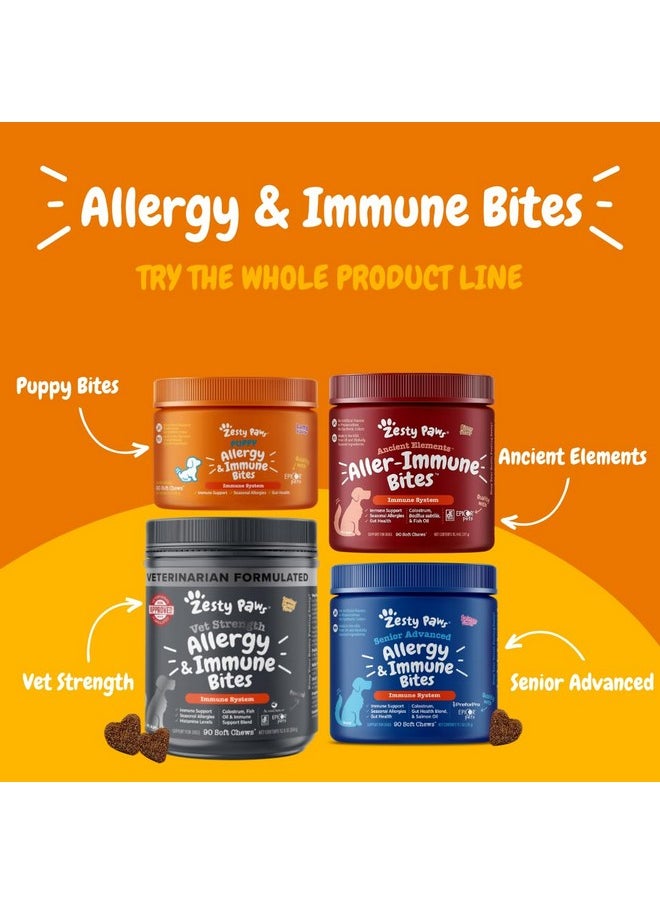 Zesty Paws - Dog Allergy Relief  Anti Itch Supplement  Omega 3 Probiotics For Dogs  Digestive Health  Soft Chews For Skin & Seasonal Allergies  With Epicor Pets  Senior  Salmon  90 Count - Image 1