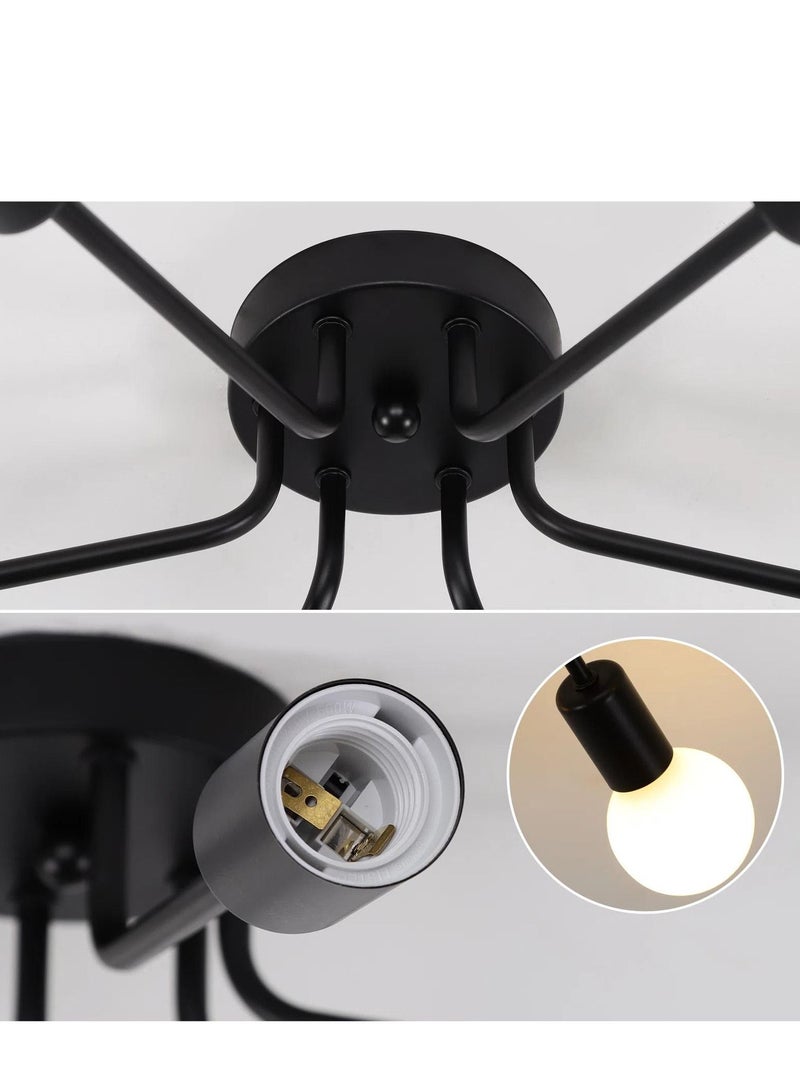 Haikomin Mid Century Sputnik Chandelier Modern Ceiling Lighting 6 Lights Adjustable Industrial Mount Pendant Light Fixture For Kitchen Living Dining Room Bedroom Foyer - Image 3