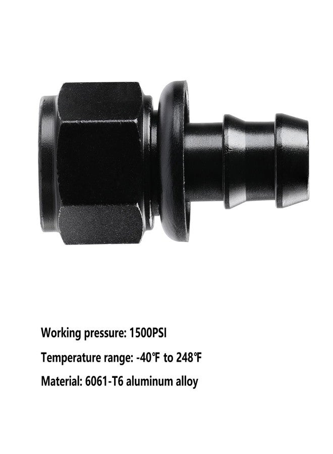 Ucreative 6AN Straight Push Lock Hose Fitting End Black 2PCS - Image 2