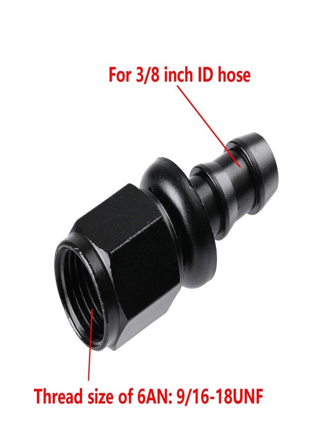 Ucreative 6AN Straight Push Lock Hose Fitting End Black 2PCS - Image 3