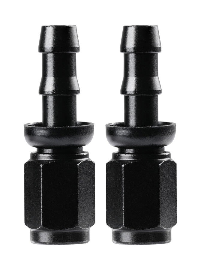 Ucreative 6AN Straight Push Lock Hose Fitting End Black 2PCS - Image 1