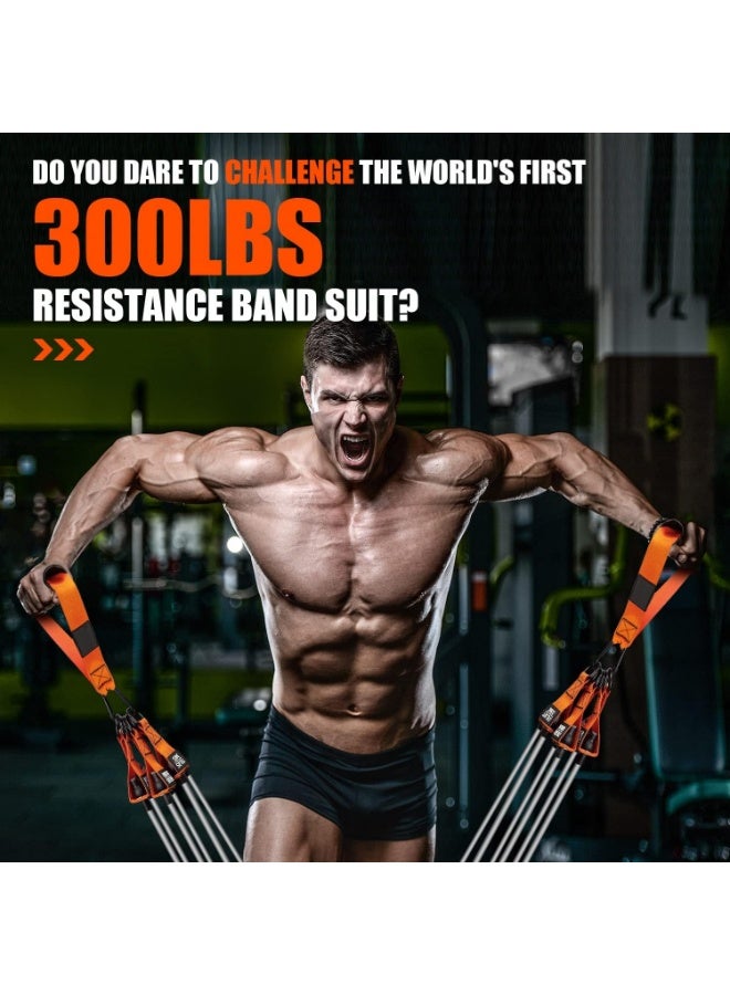 Oasisgalore 300 LBS Resistance Bands Set for Men with Handles，Exercise Fitness Bands with Carry Bag for Muscle Training, Home Gym Equipment - Image 2
