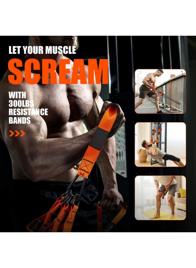 Oasisgalore 300 LBS Resistance Bands Set for Men with Handles，Exercise Fitness Bands with Carry Bag for Muscle Training, Home Gym Equipment - Image 5