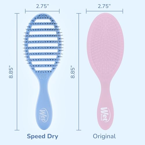 Wet Brush Speed Dry Hair Brush - Sky Blue - Vented Design and Ultra Soft HeatFlex Bristles Are Blow Dry Safe With Ergonomic Handle Manages Tangle and Uncontrollable Hair - Pain-Free - Image 4