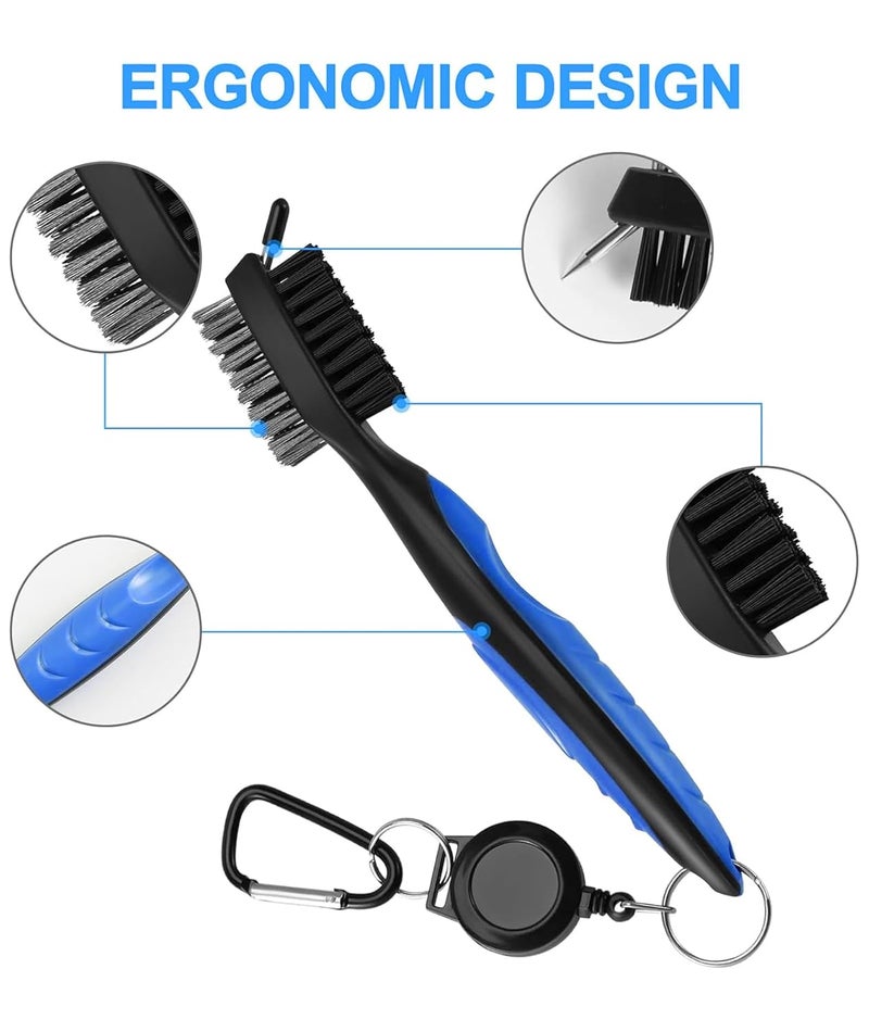 RupeeRise Golf Kit,Golf Club Cleaning Kit with Premium Towel & Brush - Convenient Clip-On Golf Towels for Bags,Golf Essential Travel-Ready Accessories (Blue) - Image 3
