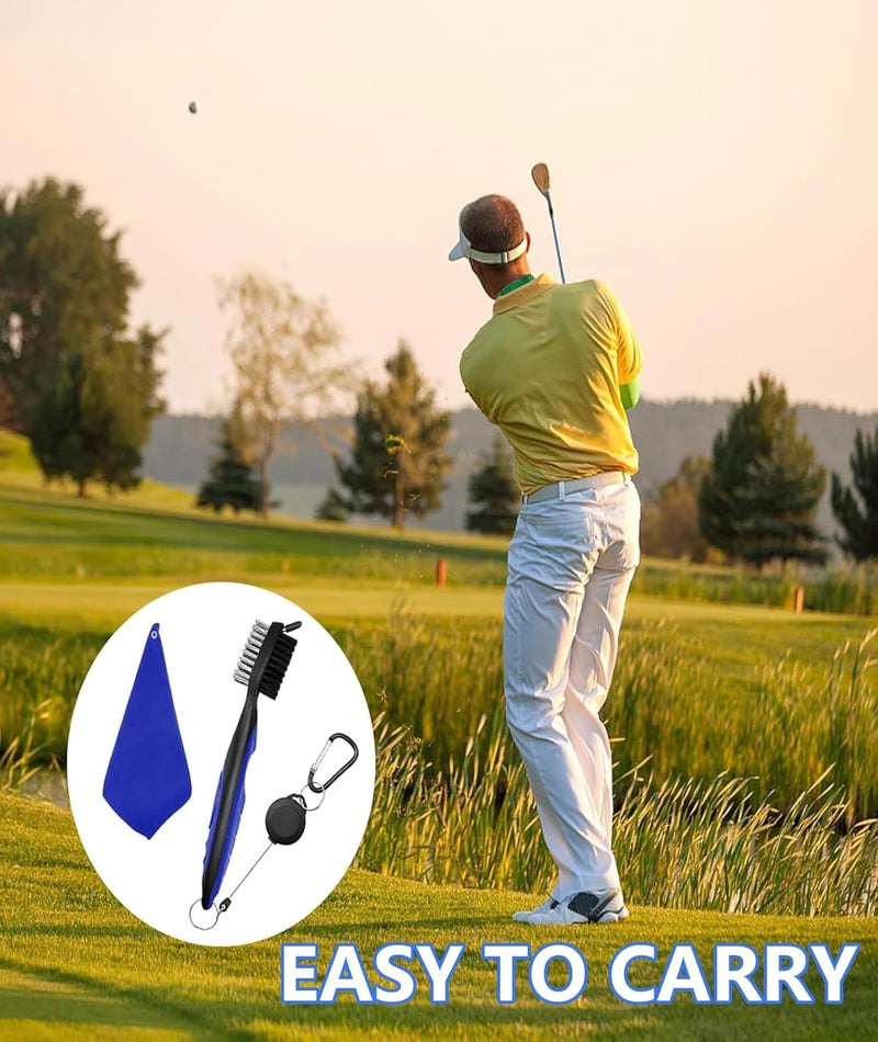 RupeeRise Golf Kit,Golf Club Cleaning Kit with Premium Towel & Brush - Convenient Clip-On Golf Towels for Bags,Golf Essential Travel-Ready Accessories (Blue) - Image 4