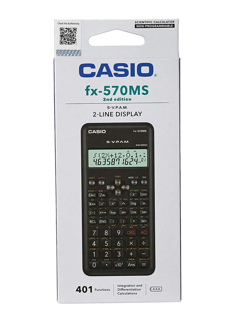 Casio FX-570MS 2nd Edition Scientific Calculator with 2-Line Display, FX 570 MS