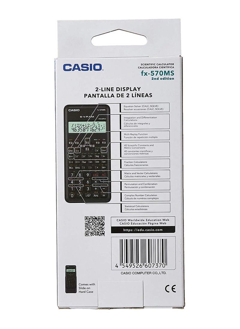 Casio FX-570MS 2nd Edition Scientific Calculator with 2-Line Display, FX 570 MS