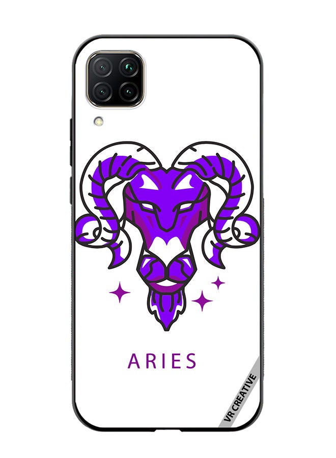 VR CREATIVE Protective Case Cover For Huawei Nova 7i/P40 Lite Purple Watercolor Zodiac Sign Design Multicolour - Image 1