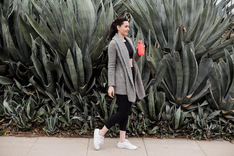 Ello Devon Glass Tumbler with Splash Proof Wooden Lid and Straw  Protective No Sweat Silicone Sleeve  Perfect for Smoothies and Iced Coffee  BPA Free  Dishwasher Safe  18oz - Image 5