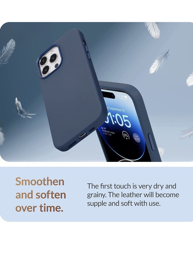 Raxoom For iPhone 14 Pro Max European Nappa Leather Case - Smoothen and Soften Over Time - Compatible with Magsafe - Image 3