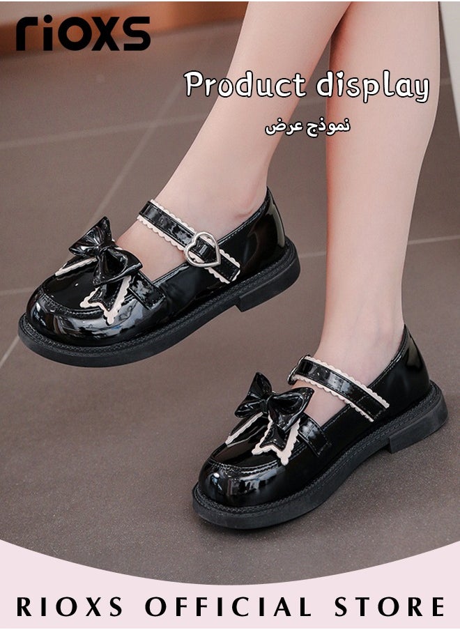 RIOXS - Little Girls Mary Jane Lolita Shoes Princess Dress Sandal Student Performance Leather Formal Shoes Children Soft Sole Shoes - Image 1