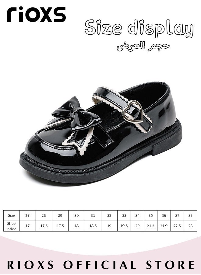 RIOXS - Little Girls Mary Jane Lolita Shoes Princess Dress Sandal Student Performance Leather Formal Shoes Children Soft Sole Shoes - Image 1