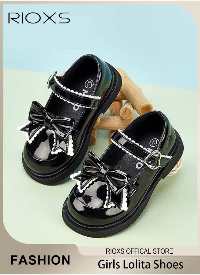 RIOXS - Little Girls Mary Jane Lolita Shoes Princess Dress Sandal Student Performance Leather Formal Shoes Children Soft Sole Shoes - Image 1