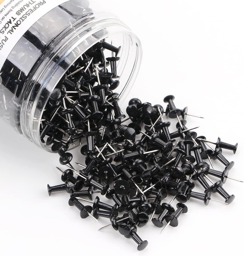 Yalis Black Push Pins 600 Count, Standard Dark Thumb Tacks for Corkboard Bulletin Board - Image 2