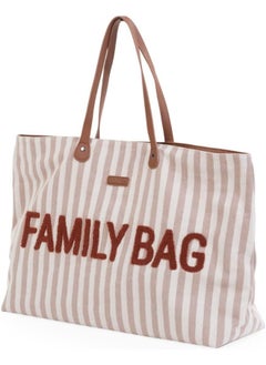 CHILDHOME Family Bag Stripes Diaper Changing Bag, Nude/Terracotta  - Image 2
