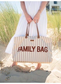 CHILDHOME Family Bag Stripes Diaper Changing Bag, Nude/Terracotta  - Image 4