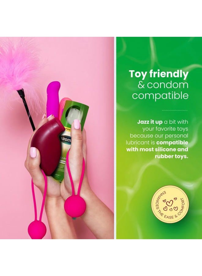 sasmar زيت تشحيم بنكهة البطيخ من ساسمار - زيت شخصي مائي للرجال والنساء - يشعر بالطبيعة، تركيبة تدوم طويلاً، خالية من البارابين، صديقة للألعاب وآمنة للواقيات الذكرية، زيت تشحيم فموي للأزواج - 60 مل - Image 4