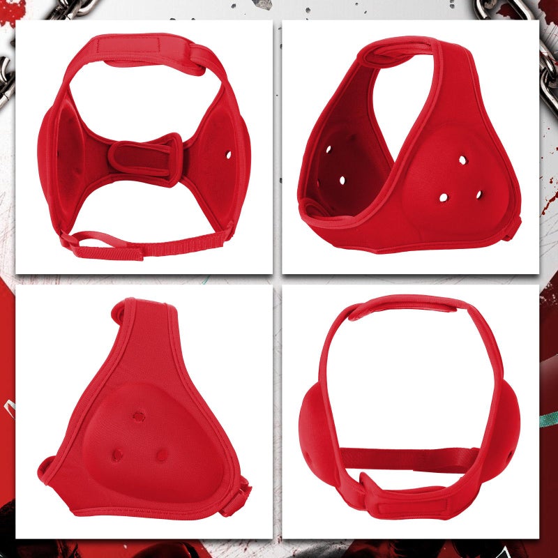 Tellegloww Wrestling Headgear for Kids Youth Soft Grappling Headgear Adjustable Wrestling Ear Guard for Adults(Red,Classic Style) - Image 3