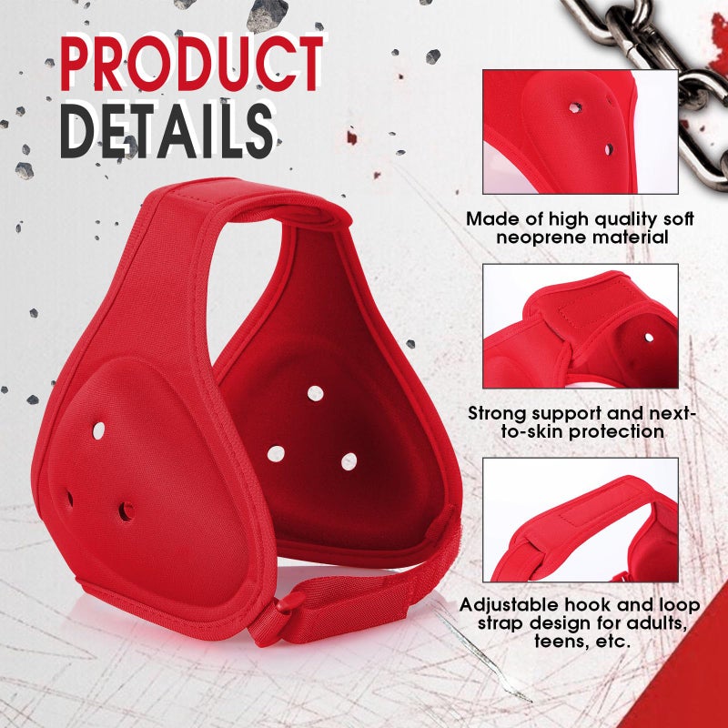 Tellegloww Wrestling Headgear for Kids Youth Soft Grappling Headgear Adjustable Wrestling Ear Guard for Adults(Red,Classic Style) - Image 2