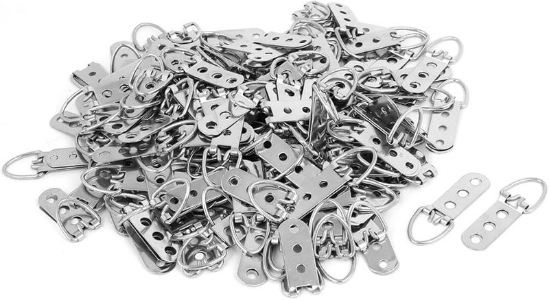 Iron D Ring Picture Frame Hangers 65mm x 22mm 200 Pcs Three Hole Strap - Image 2
