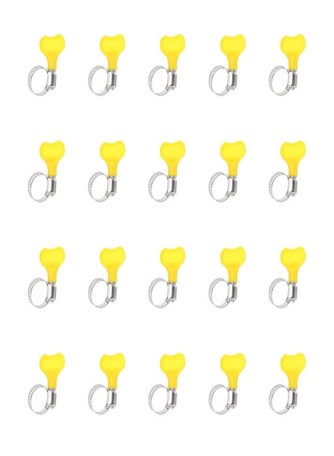 Glarks 20Pcs Adjustable 13-19MM Range Hose Clamps Set Key-Type Stainless Steel Worm Gear Hose Clamp with Plastic Handle for Water Pipe, Plumbing, Automotive and Mechanical Application (13-19MM) - Image 1